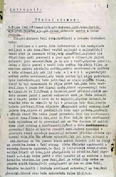 document about the preparation of operation Anthropoid.JPG
