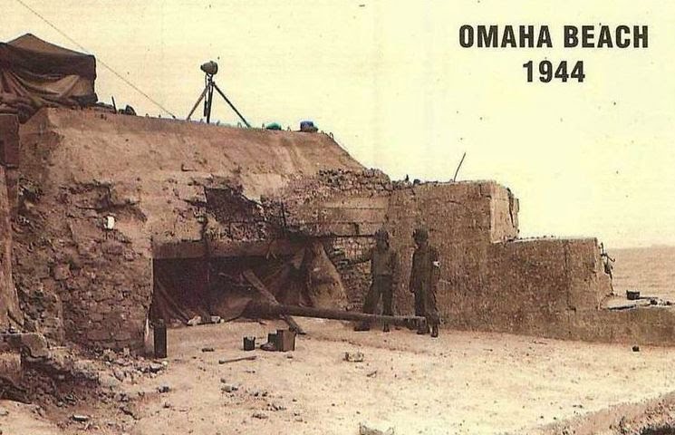 VIERVILLE SUR MER - GUERRE 39-45 - BUNKER - PIECE de 88 - CANON - OMAHA BEACH - Then and now - Copie [640x480].jpg